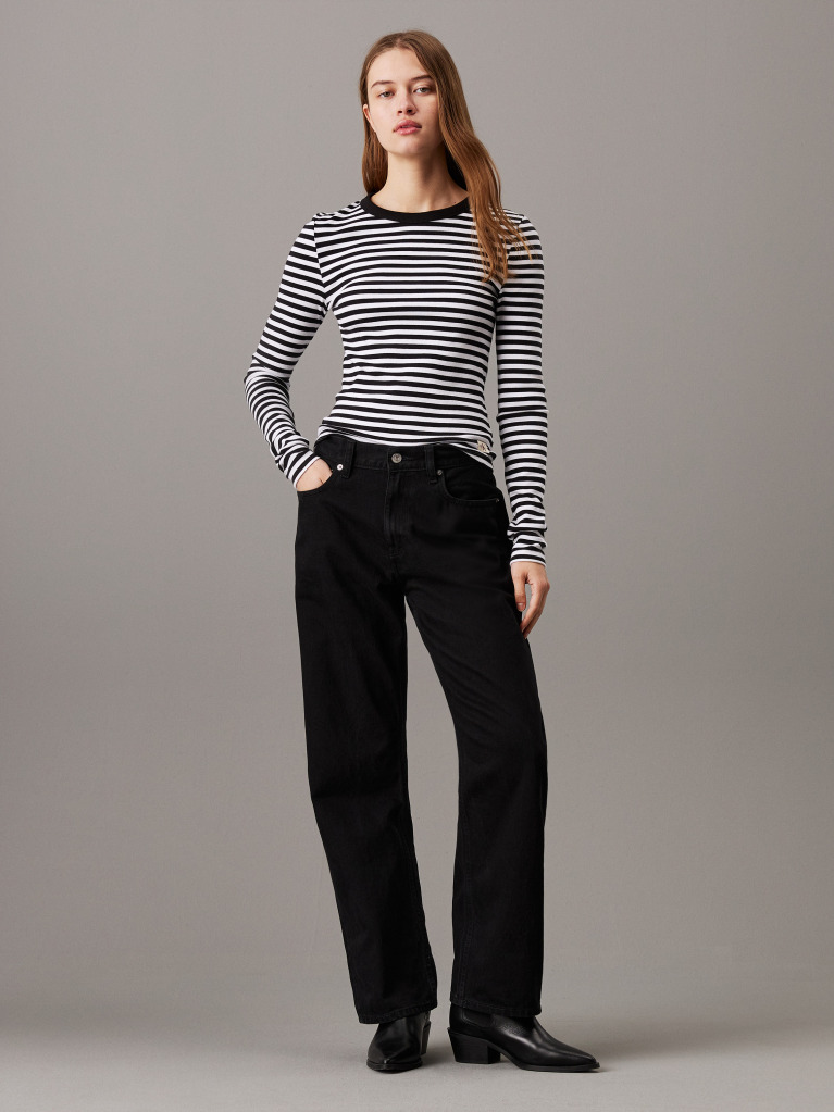 Multi Slim Ribbed Long Sleeve Top  Women