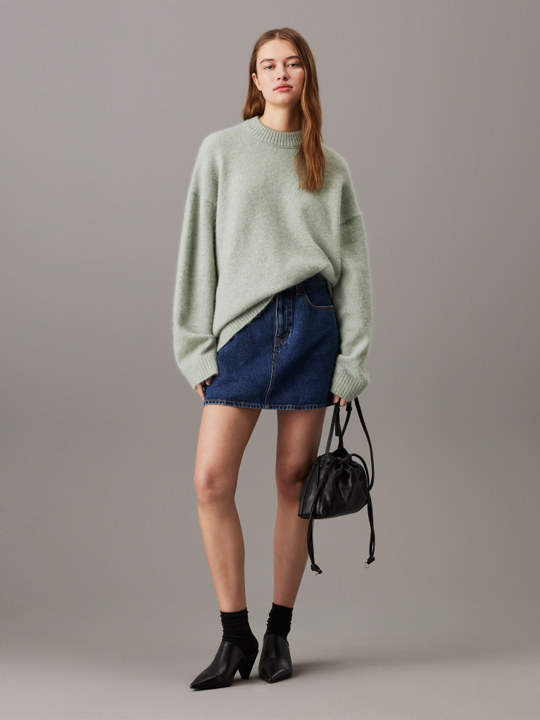 Green Relaxed Wool Blend Jumper  Women