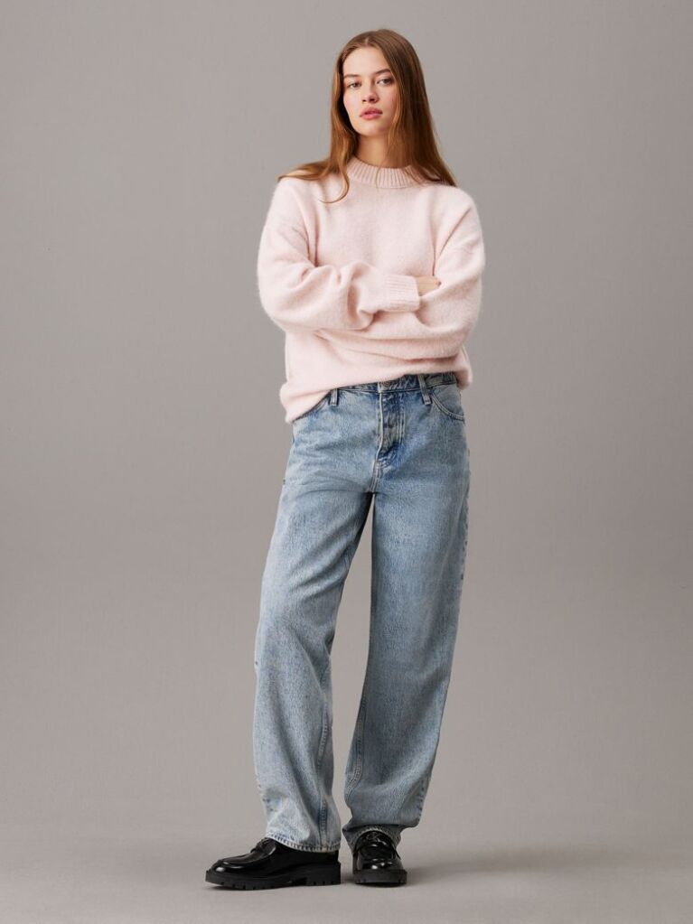 Pink Relaxed Wool Blend Jumper  Women