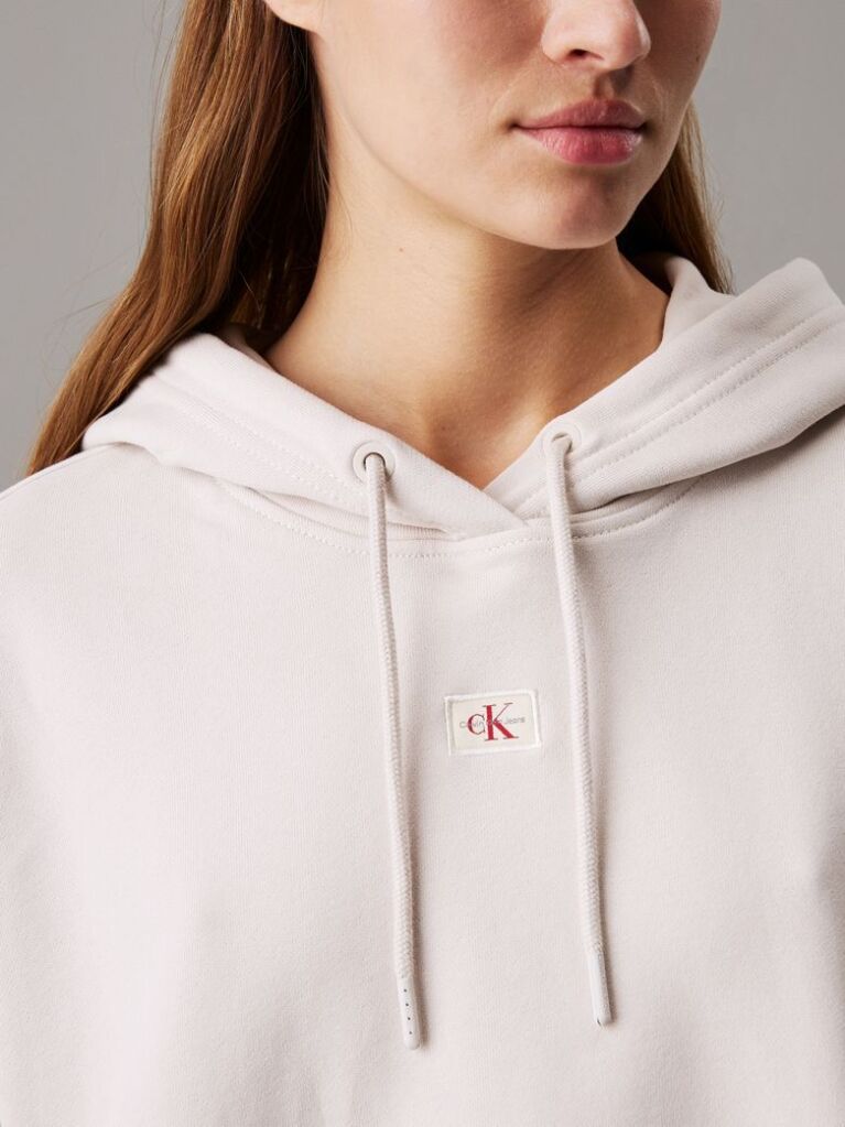 Grey Boxy Cotton Terry Hoodie  Women