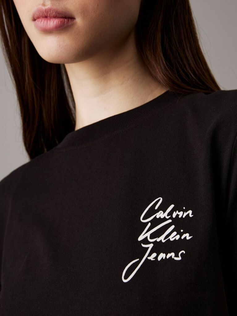 Black Slim Logo T-shirt  Women
