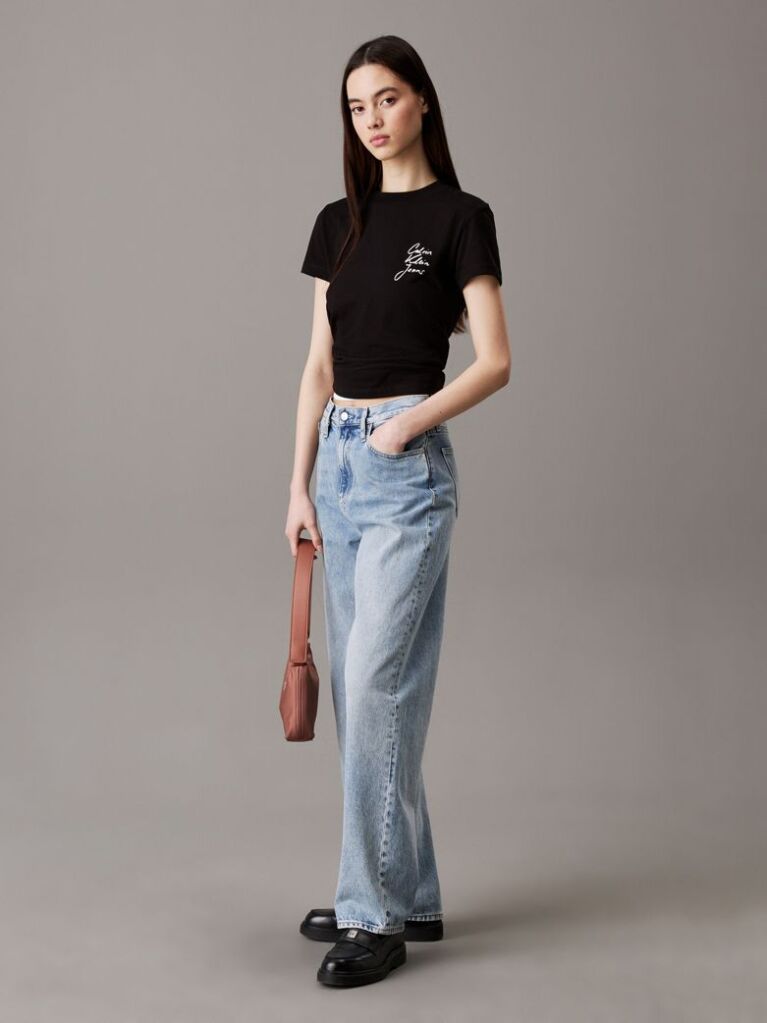 Black Slim Logo T-shirt  Women