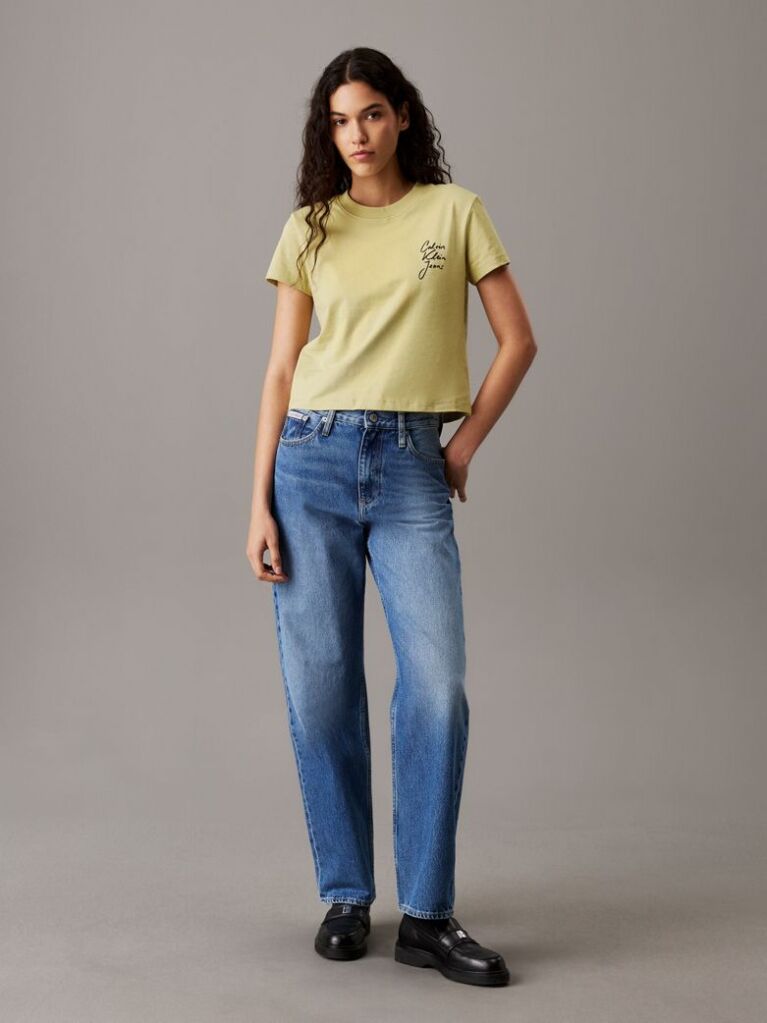 Green Slim Logo T-shirt  Women