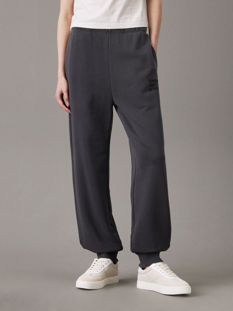 Black Washed Cotton Terry Joggers  Women