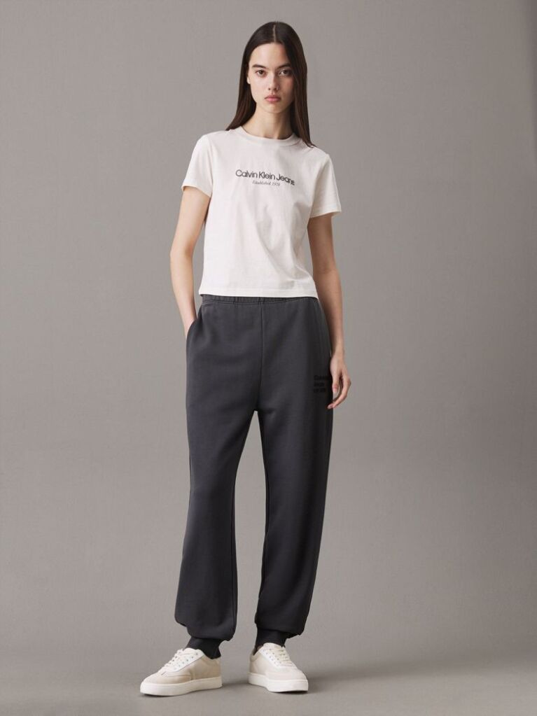 Black Washed Cotton Terry Joggers  Women