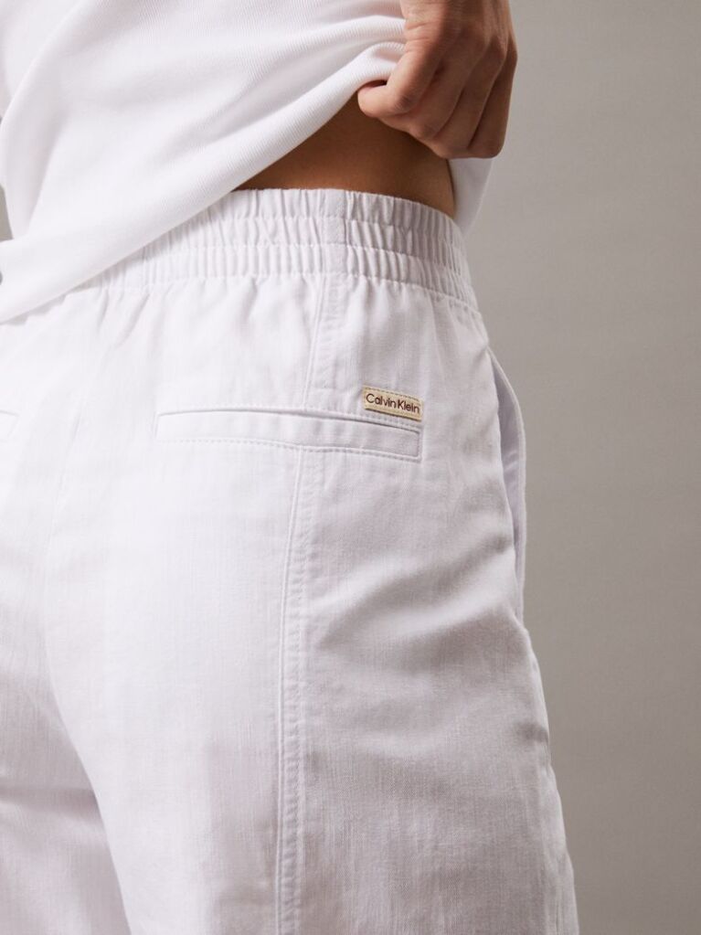 White Soft Cotton Linen Trousers  Women