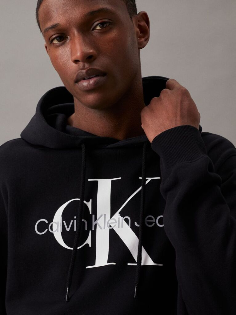 Μαύρο Hoodie Με Λογότυπο  Άνδρας