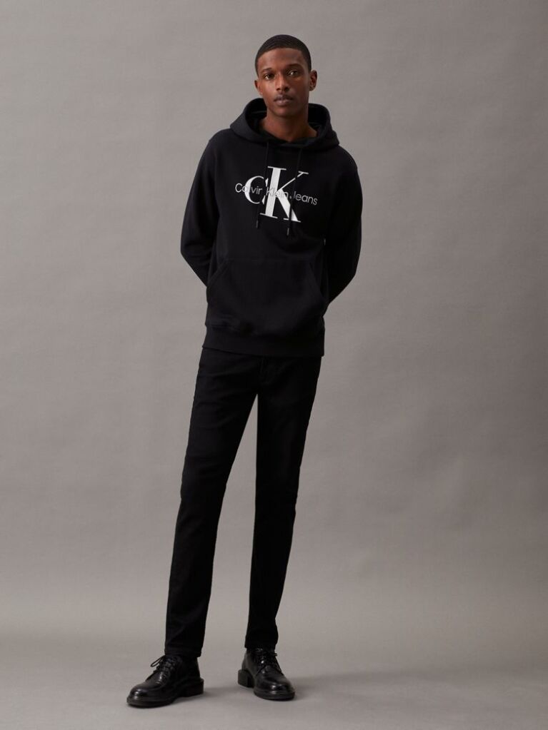 Μαύρο Hoodie Με Λογότυπο  Άνδρας