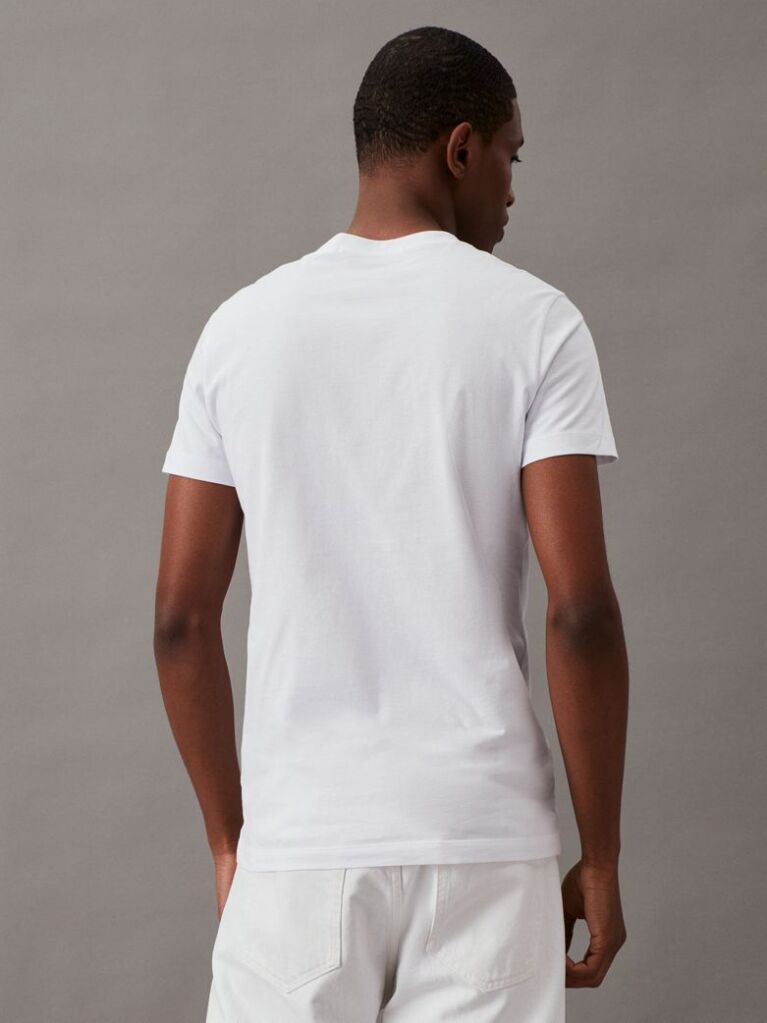 Λευκό Slim T-Shirt Με Μονόγραμμα  Άνδρας