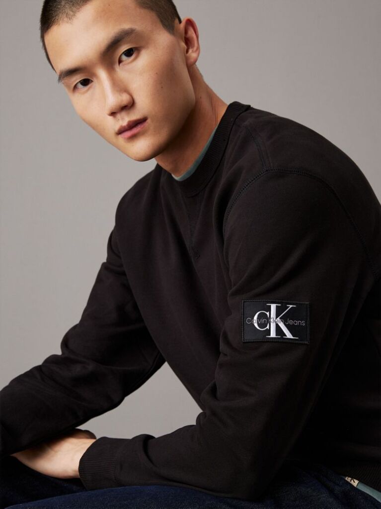 Black Monogram Badge Sweatshirt  Men