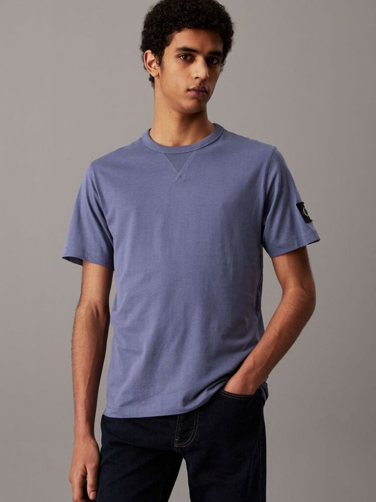 Grey Monogram Badge T-shirt  Men