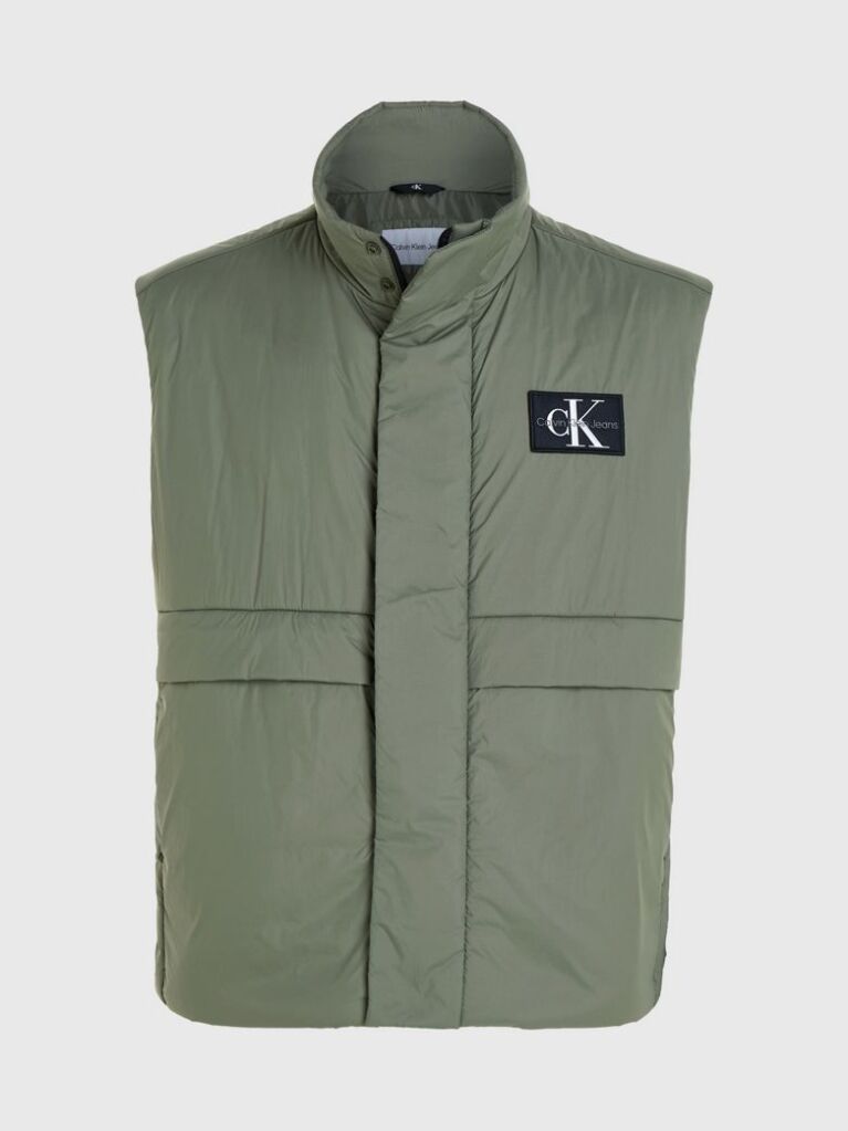 Green Padded Nylon Utility Vest  Men