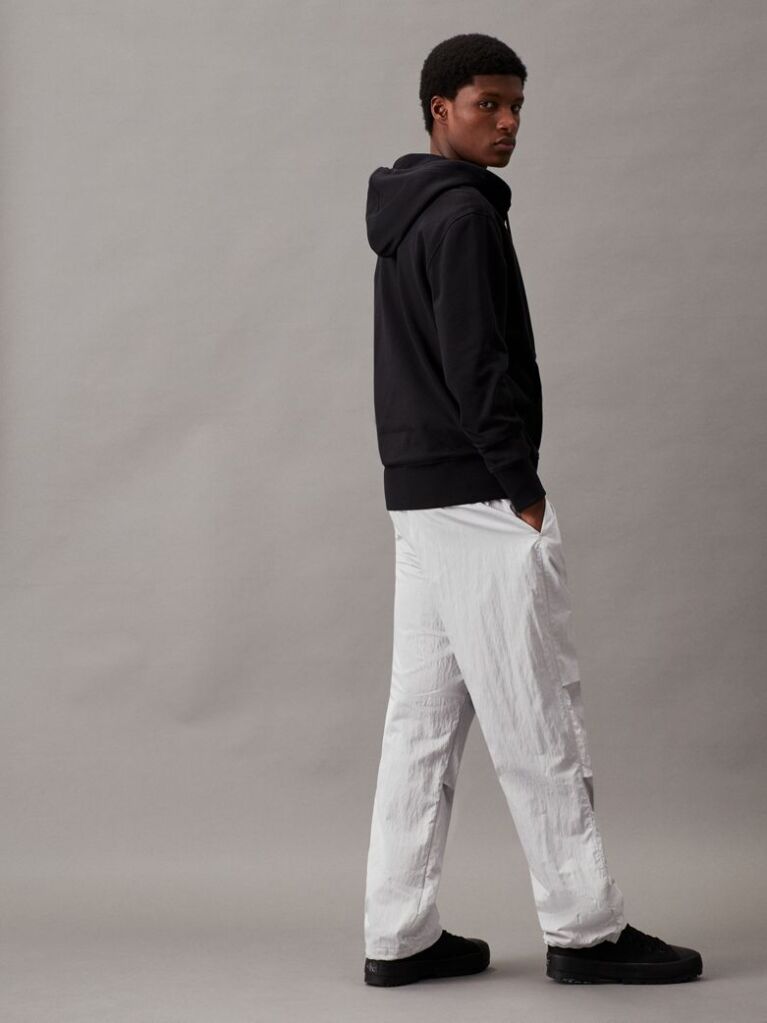 Grey Satin Twill Track Pants  Men