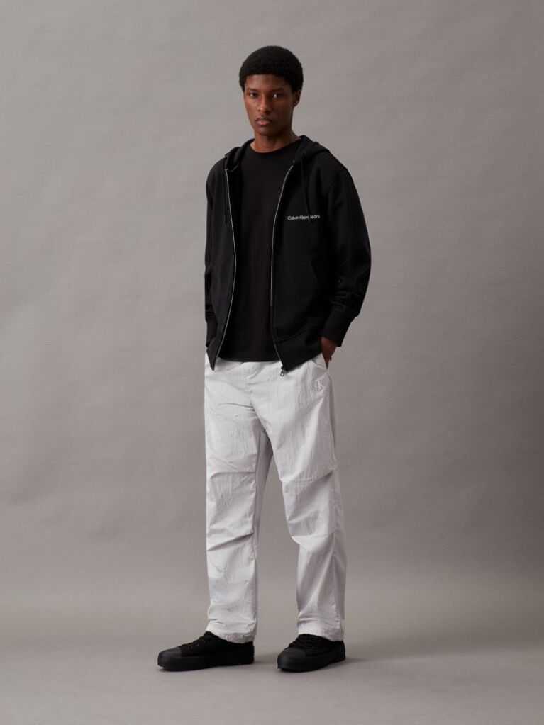 Grey Satin Twill Track Pants  Men