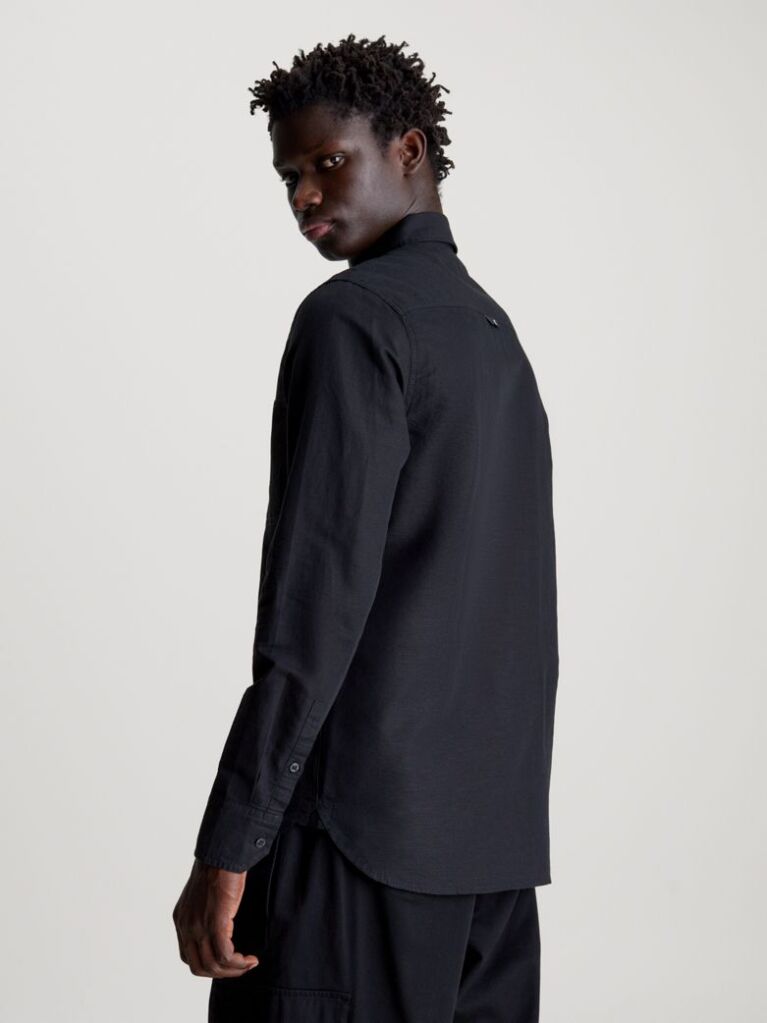 Black Linen Cotton Shirt  Men
