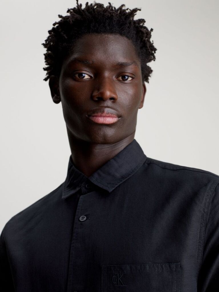 Black Linen Cotton Shirt  Men