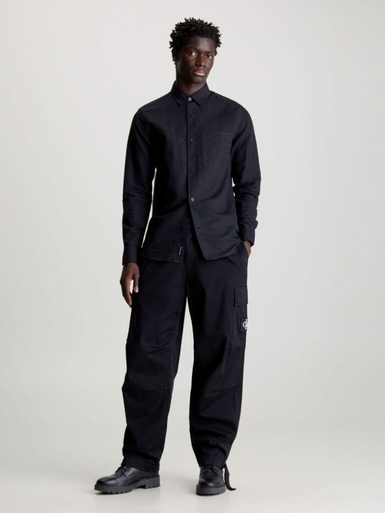 Black Linen Cotton Shirt  Men