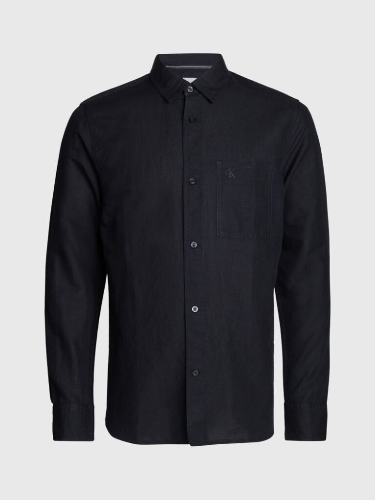 Black Linen Cotton Shirt  Men