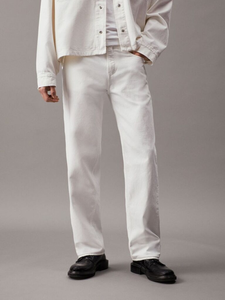 White 90's Straight Jeans  Men
