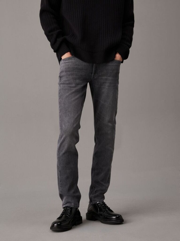 Grey Slim Tapered Jeans  Men