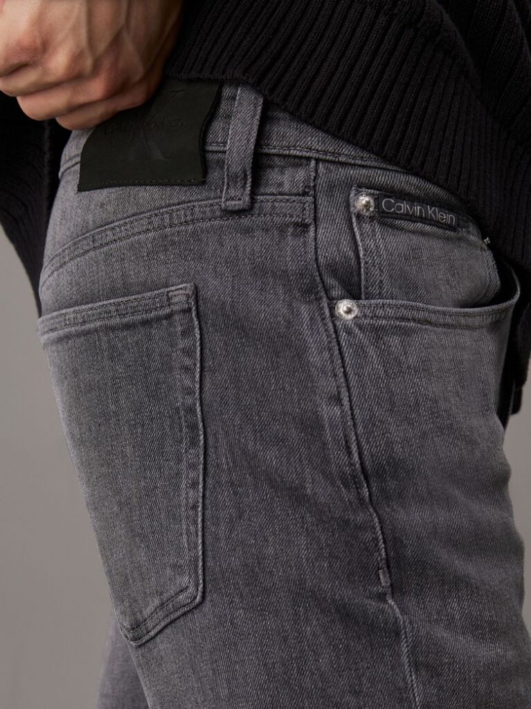 Grey Slim Tapered Jeans  Men
