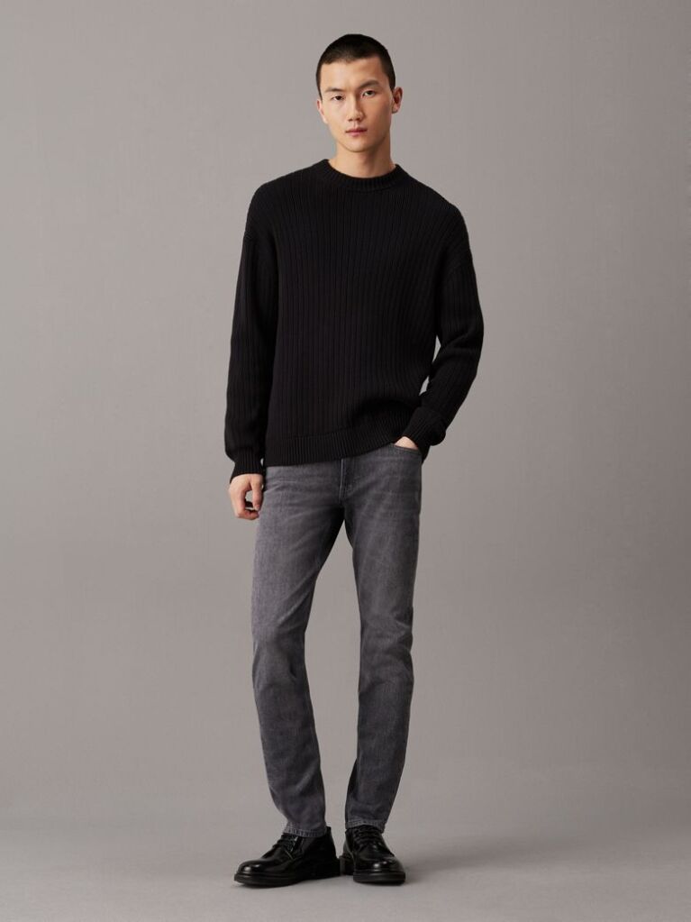 Grey Slim Tapered Jeans  Men