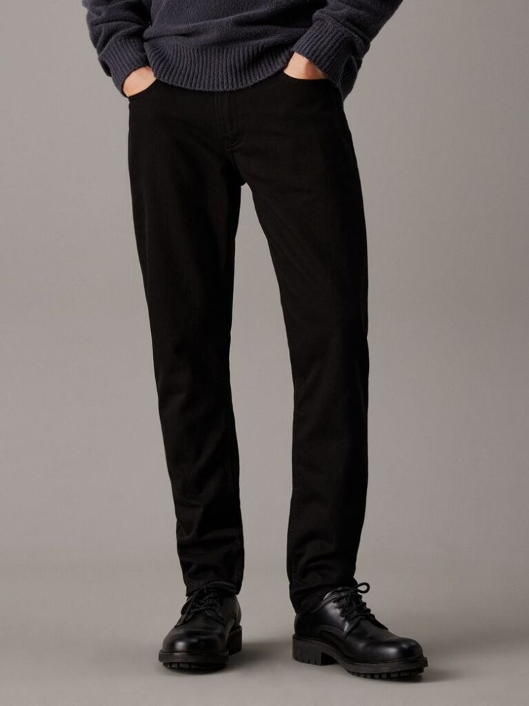 Black Slim Straight Jeans  Men