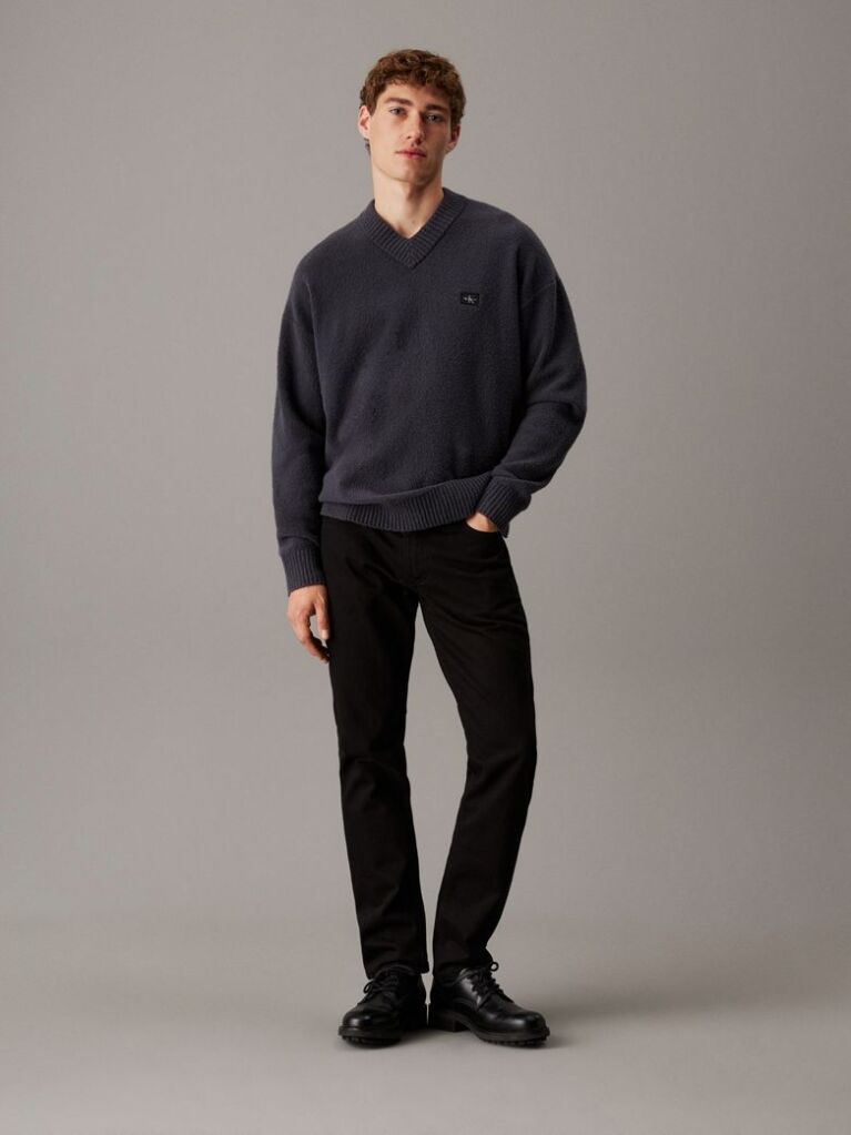 Black Slim Straight Jeans  Men
