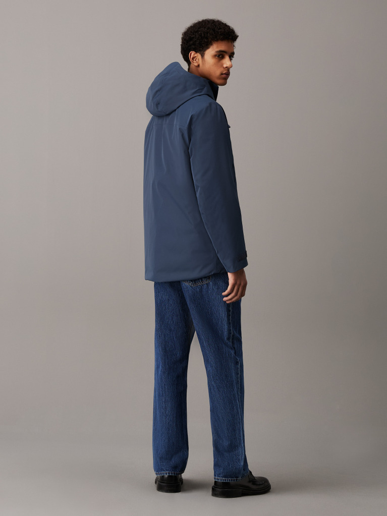 Blue Technical Short Parka Jacket  Men