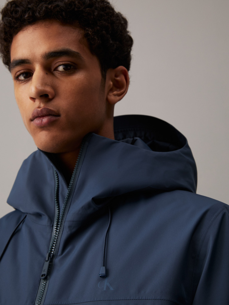 Blue Technical Short Parka Jacket  Men