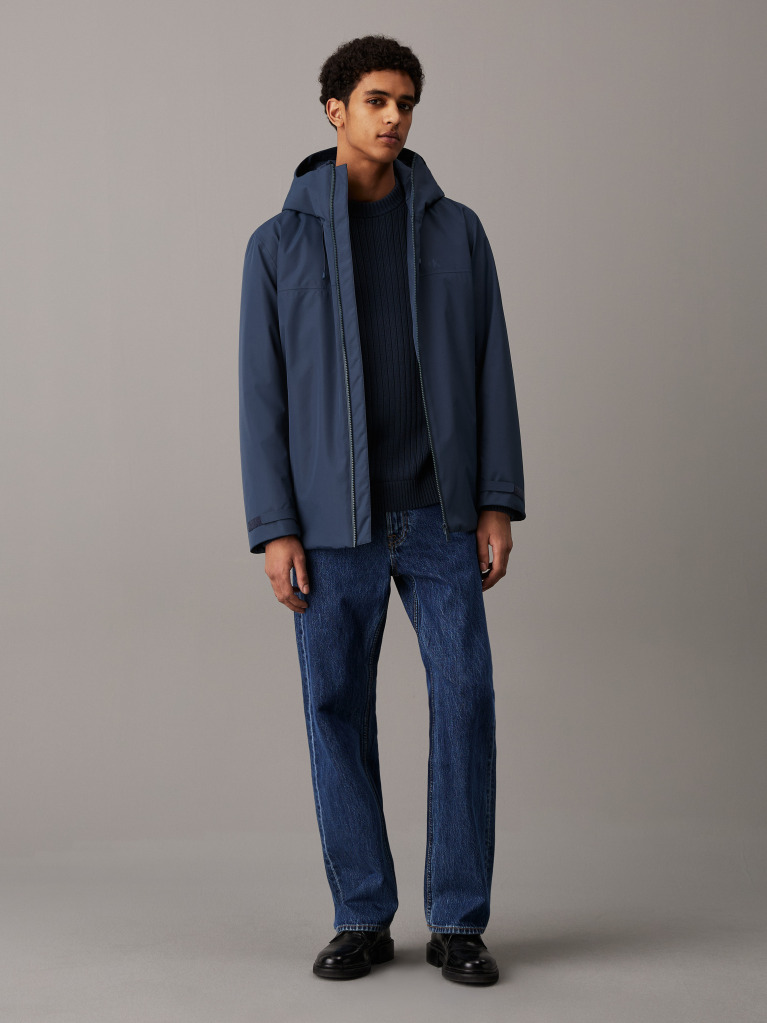 Blue Technical Short Parka Jacket  Men