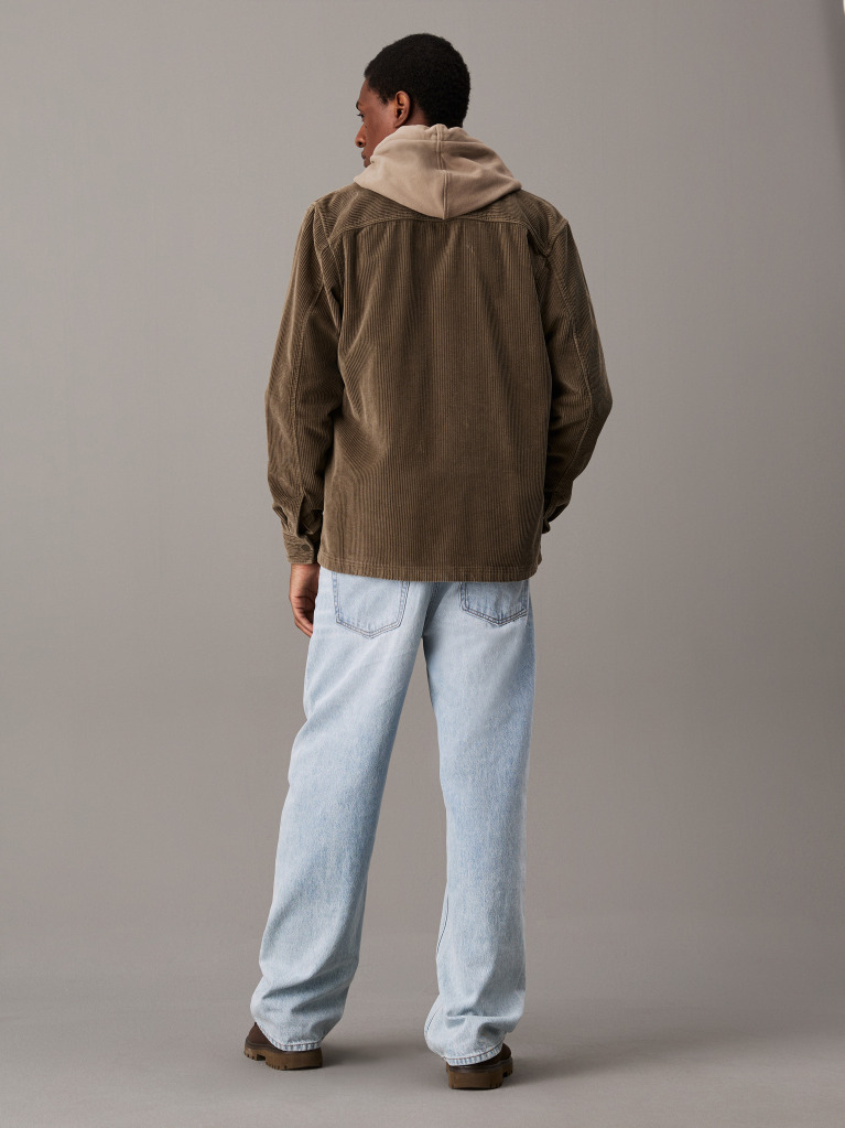 Brown Relaxed Corduroy Shirt Jacket  Men
