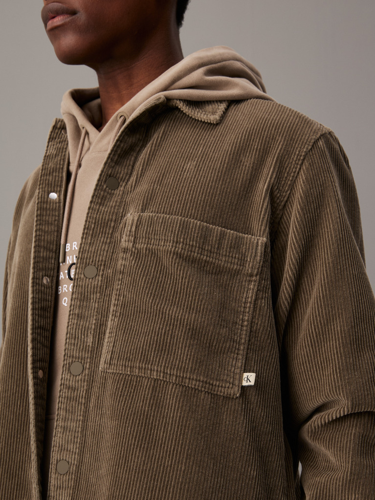 Brown Relaxed Corduroy Shirt Jacket  Men