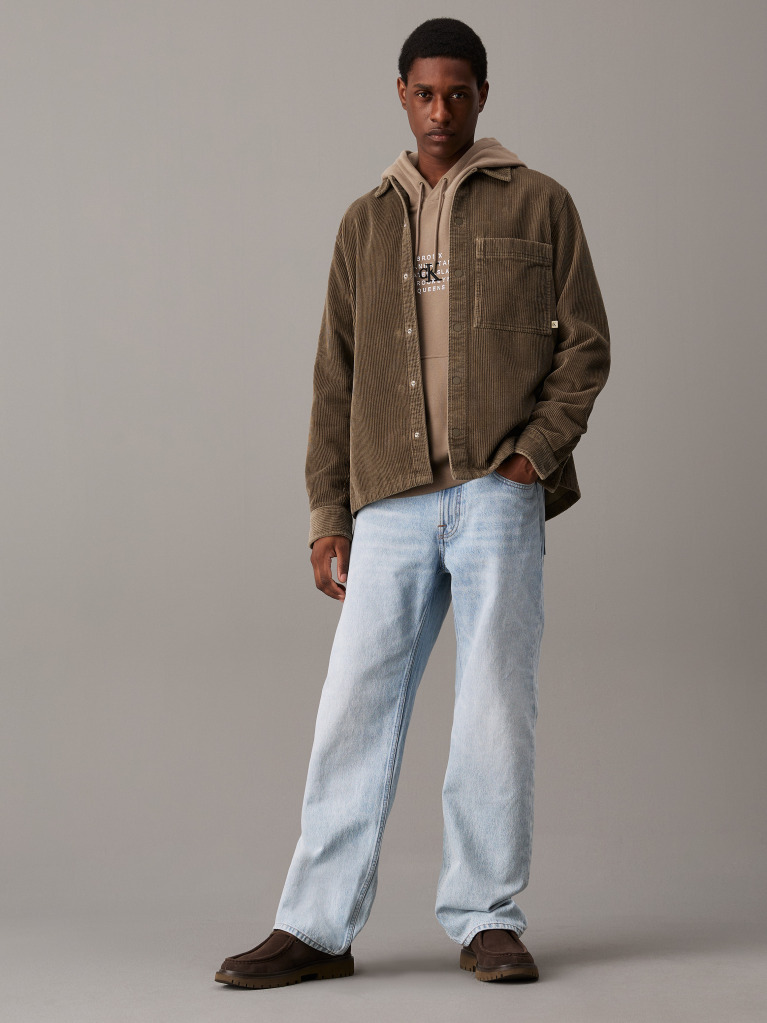 Brown Relaxed Corduroy Shirt Jacket  Men