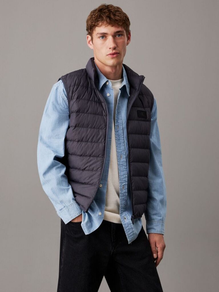 Black Lightweight Down Puffer Gilet  Men