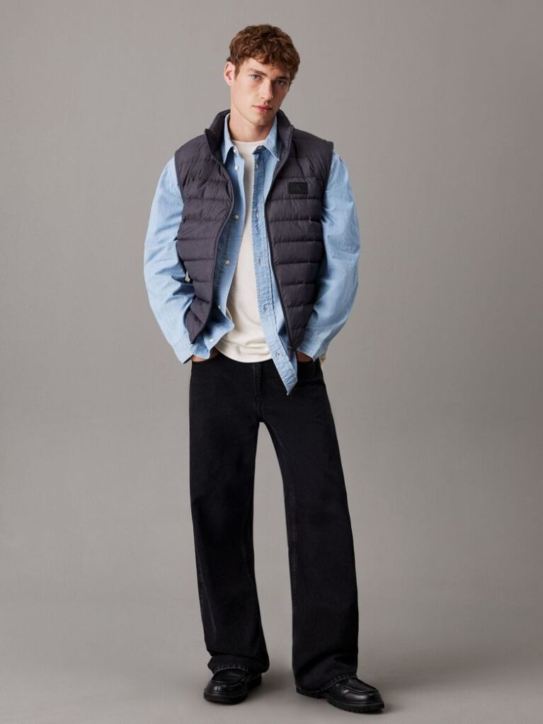 Black Lightweight Down Puffer Gilet  Men