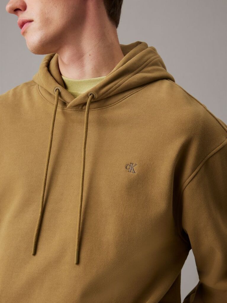 Brown Cotton Terry Hoodie  Men