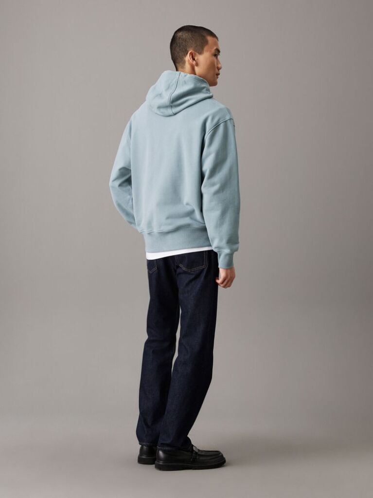 Grey Cotton Terry Hoodie  Men