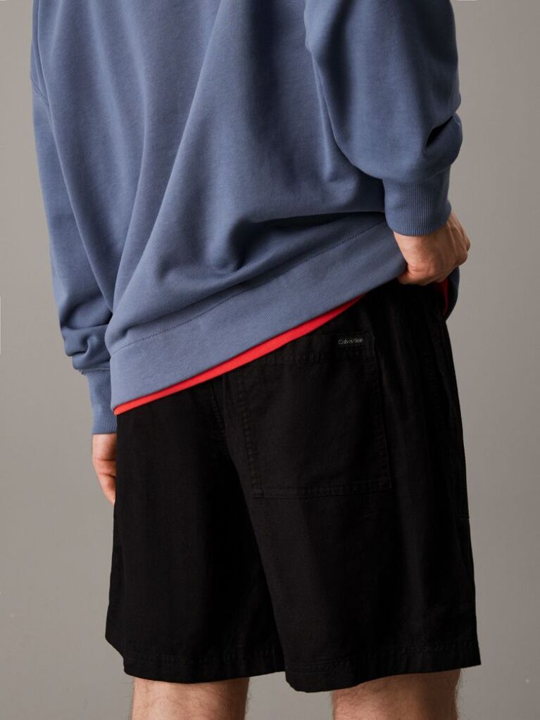 Black Men's linen shorts, perfect for casual looks  Men