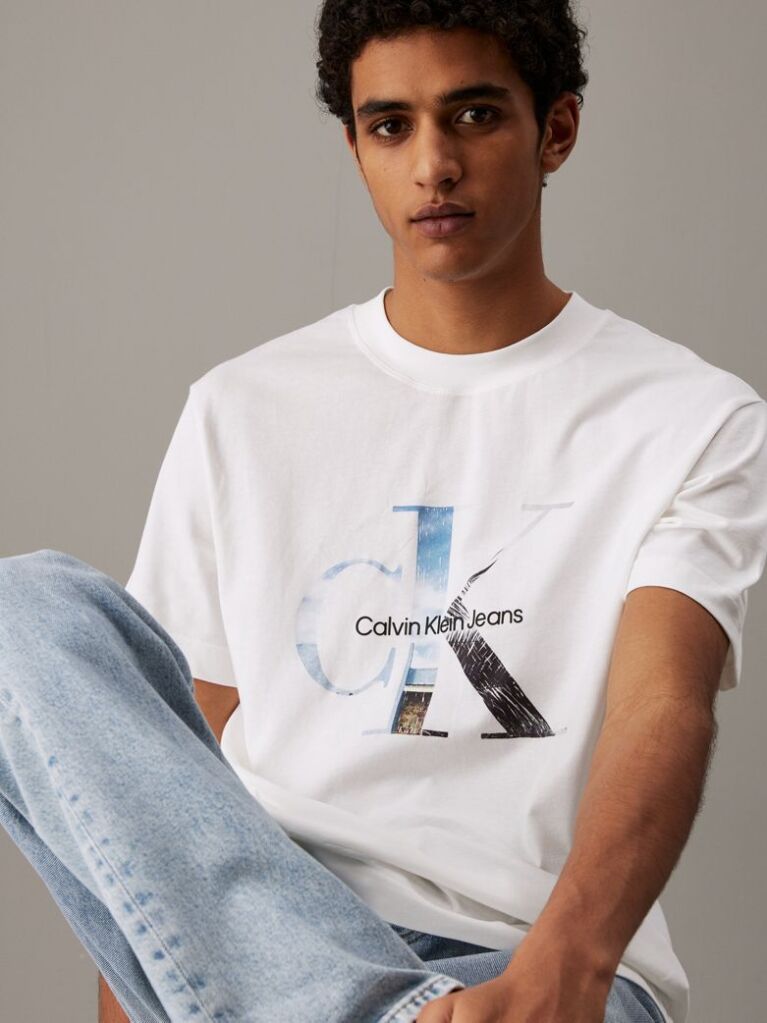 Λευκό Monogram T-shirt Με Σχέδιο  Άνδρας