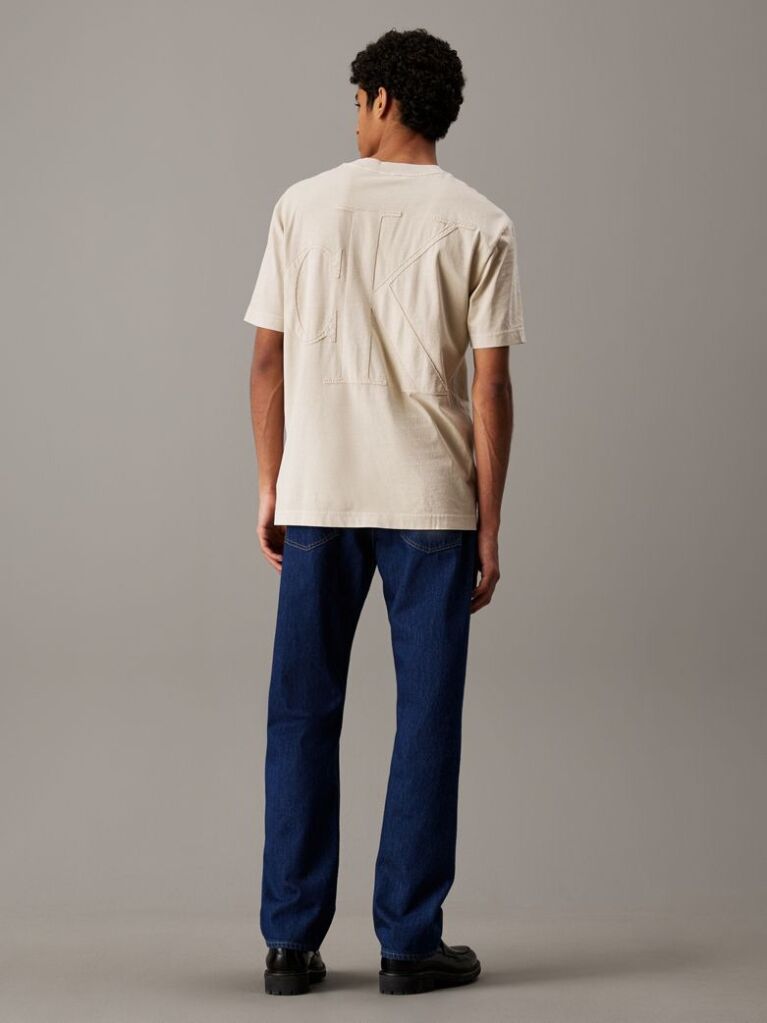 Beige Relaxed Logo Appliqué T-shirt  Men