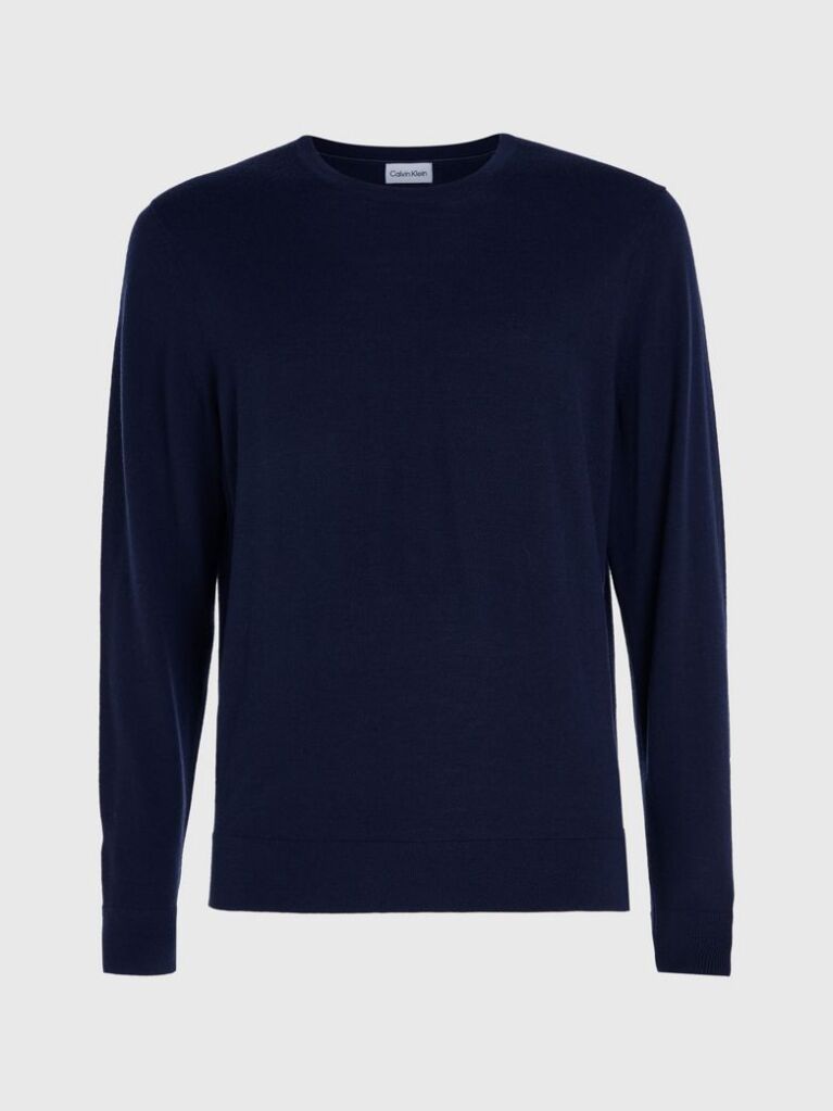 Blue Merino Wool Jumper  Men