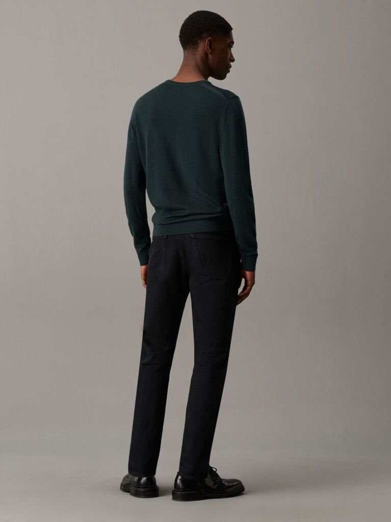 Green Merino Wool Jumper  Men