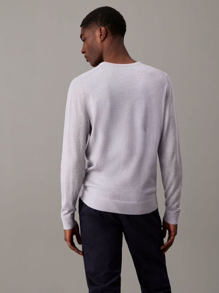 Grey Merino Wool Jumper  Men