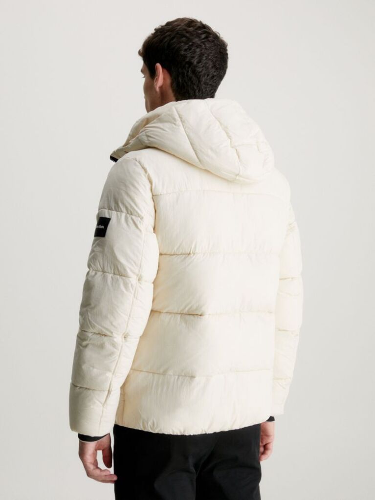 Beige Recycled Nylon Puffer Jacket  Men