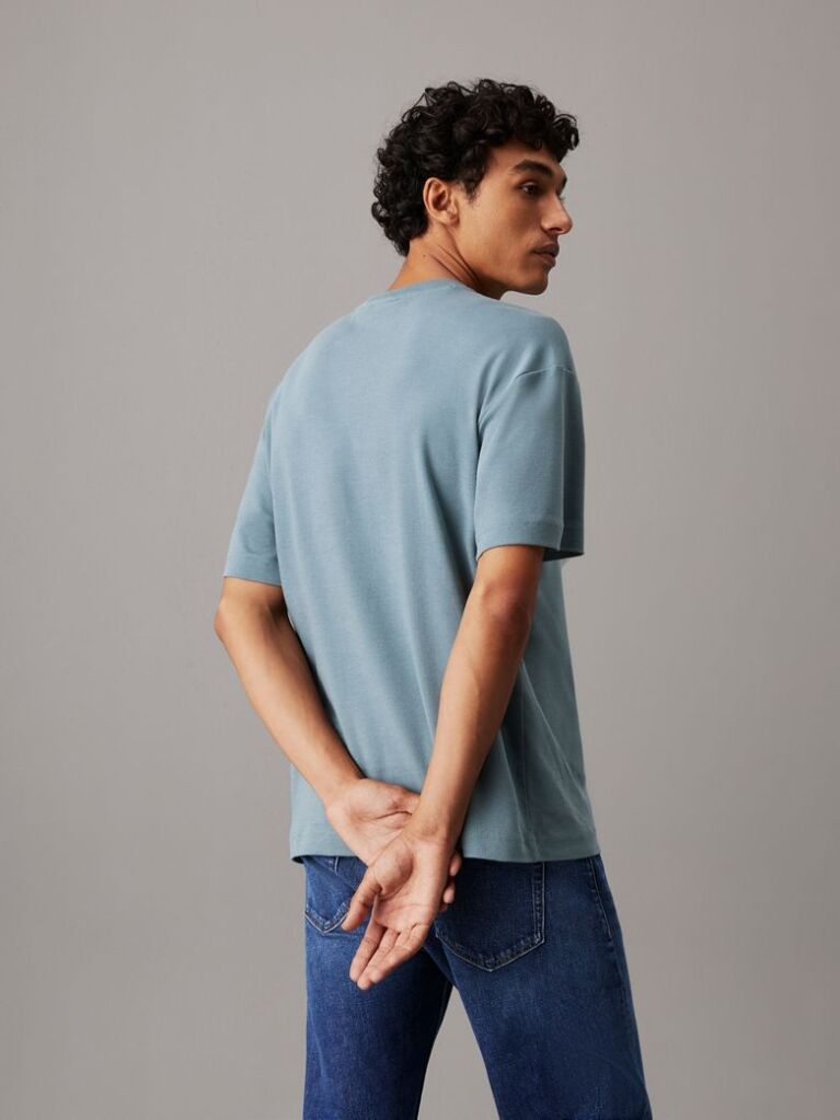 Blue Cotton Logo T-shirt  Men