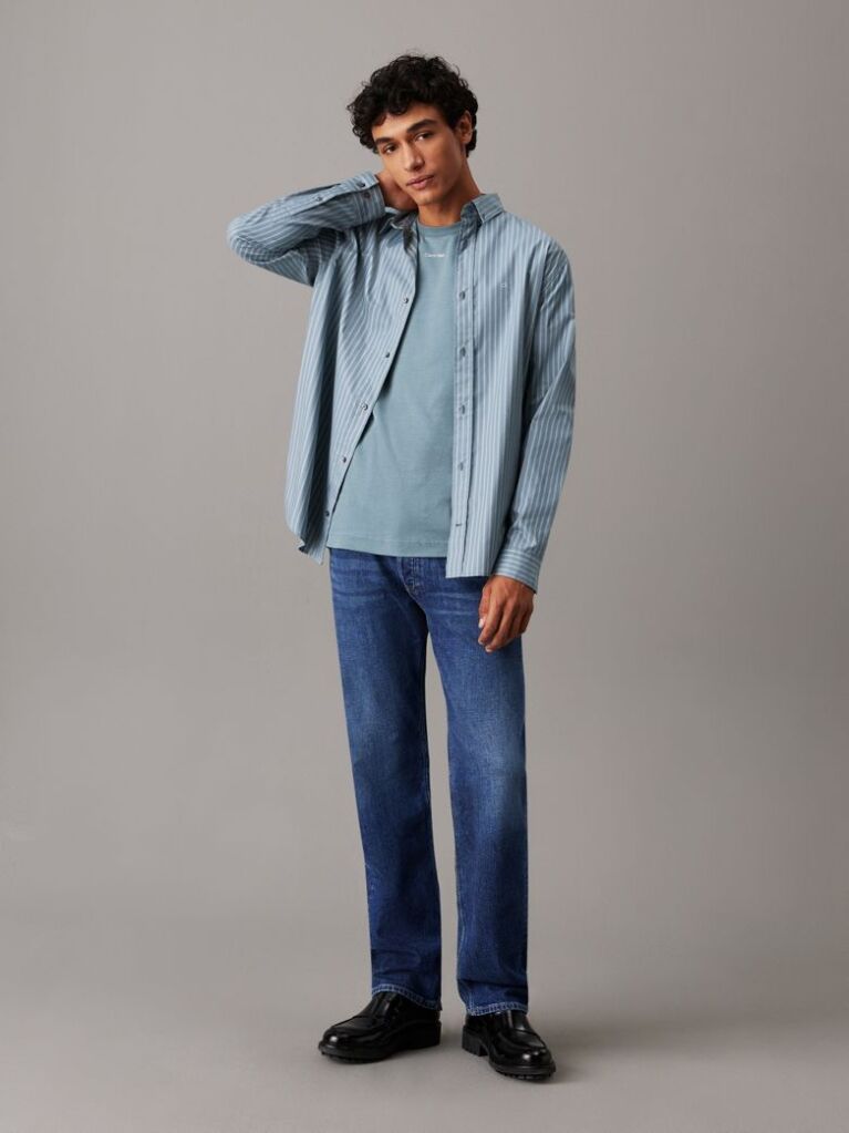 Blue Cotton Logo T-shirt  Men