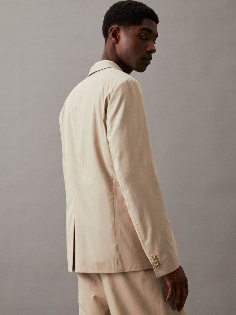 Beige Slim Seacell Blazer  Men