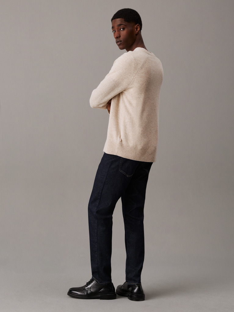 Beige Wool Jumper  Men