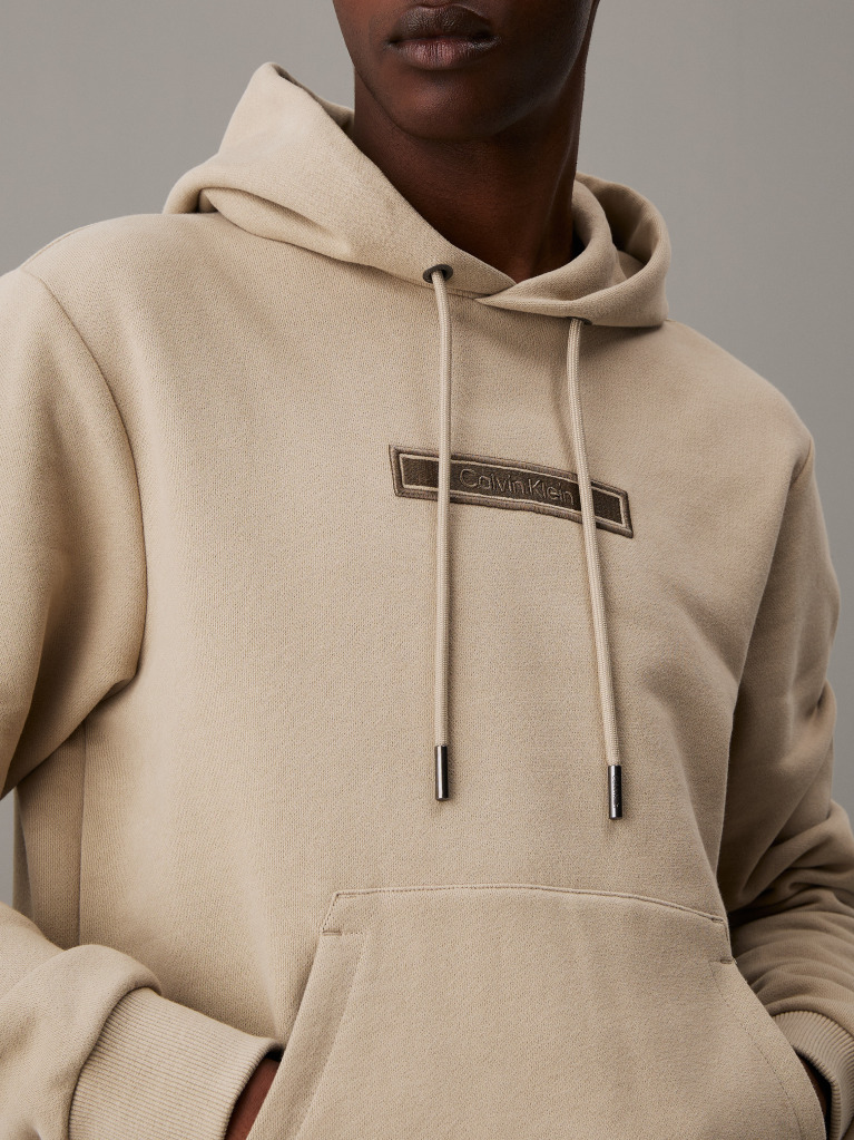 Beige Logo Hoodie  Men